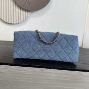 Uubags Chanel clutch quilted denim blue & gold-colored metal 18x30x15cm - 5