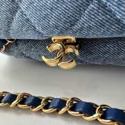 Uubags Chanel clutch quilted denim blue & gold-colored metal 18x30x15cm - 3