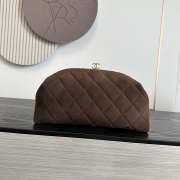 Uubags Chanel clutch with strap suede calfskin & gold-colored metal in dark chocolate 18x30x15cm - 1