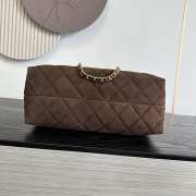 Uubags Chanel clutch with strap suede calfskin & gold-colored metal in dark chocolate 18x30x15cm - 6