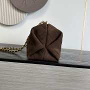 Uubags Chanel clutch with strap suede calfskin & gold-colored metal in dark chocolate 18x30x15cm - 4