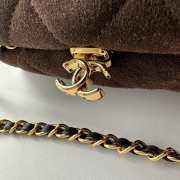 Uubags Chanel clutch with strap suede calfskin & gold-colored metal in dark chocolate 18x30x15cm - 2