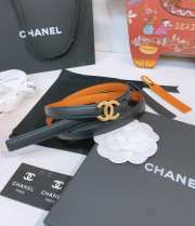 Uubags Chanel Leather Belt Calfskin & Metal In Black, Camel & Golden 1.5cm - 1