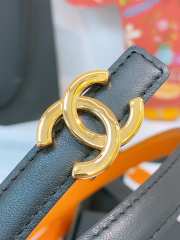 Uubags Chanel Leather Belt Calfskin & Metal In Black, Camel & Golden 1.5cm - 4