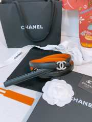 Uubags Chanel Leather Belt Calfskin & Metal In Black, Camel & Silver 1.5cm - 6