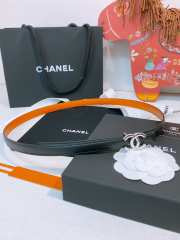 Uubags Chanel Leather Belt Calfskin & Metal In Black, Camel & Silver 1.5cm - 5