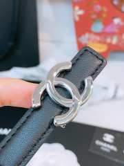 Uubags Chanel Leather Belt Calfskin & Metal In Black, Camel & Silver 1.5cm - 2