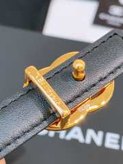 Uubags Chanel Leather belt calfskin and metal in black, orange & golden 1.5cm - 2