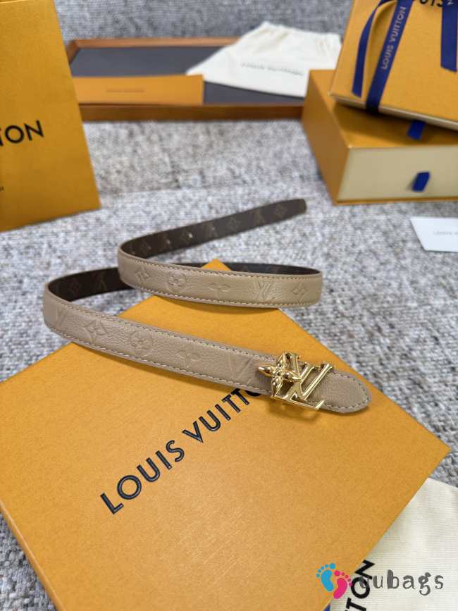 Uubags Louis Vuitton Pretty LV 2cm Double-Sided Belt Taupe/ Brown 01 - 1