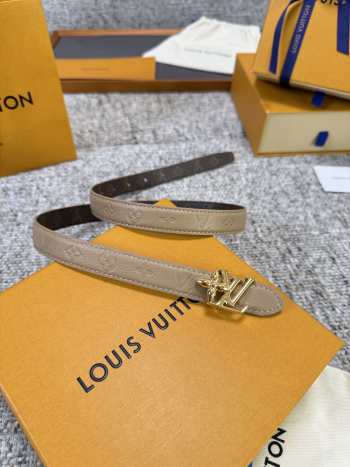 Uubags Louis Vuitton Pretty LV 2cm Double-Sided Belt Taupe/ Brown 01