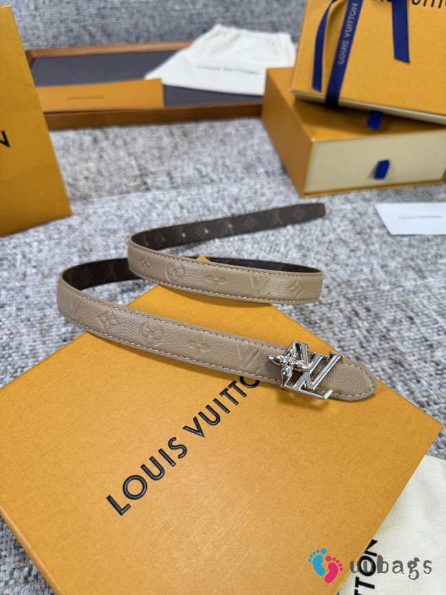 Uubags Louis Vuitton Pretty LV 2cm Double-Sided Belt Taupe/ Brown 02 - 1