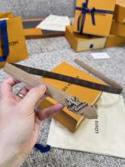 Uubags Louis Vuitton Pretty LV 2cm Double-Sided Belt Taupe/ Brown 02 - 6