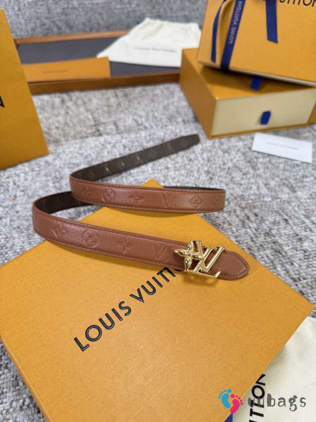 Uubags Louis Vuitton Pretty LV 2cm Double-Sided Belt Caramel/ Brown 01 - 1