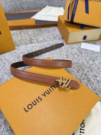 Uubags Louis Vuitton Pretty LV 2cm Double-Sided Belt Caramel/ Brown 01