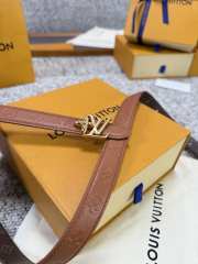 Uubags Louis Vuitton Pretty LV 2cm Double-Sided Belt Caramel/ Brown 01 - 3