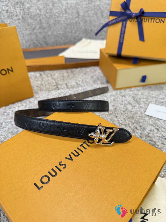 Uubags Louis Vuitton Pretty LV 2cm Double-Sided Belt Black/ Brown 02 - 1