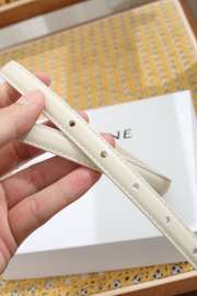 Uubags Celine Maison Belt 1.3cm In Taurillon Leather White 01 - 6