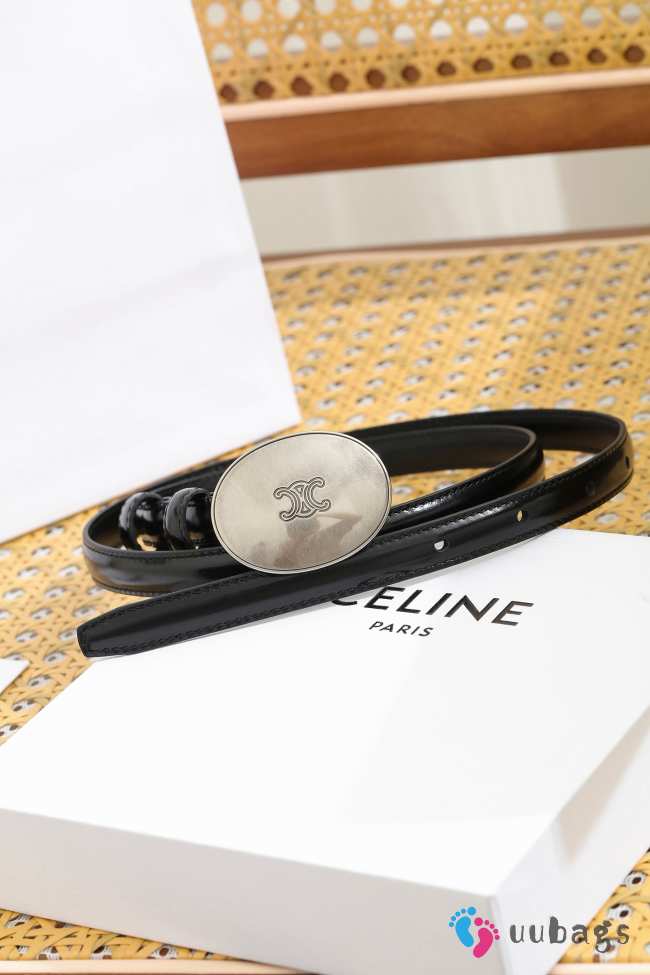 Uubags Celine Maison Belt 1.3cm In Taurillon Leather Black 01 - 1