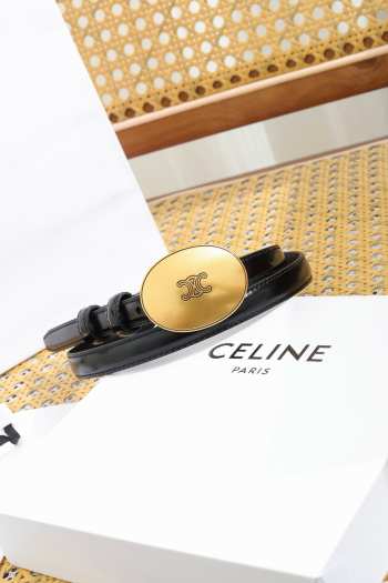 Uubags Celine Maison Belt 1.3cm In Taurillon Leather Black 02