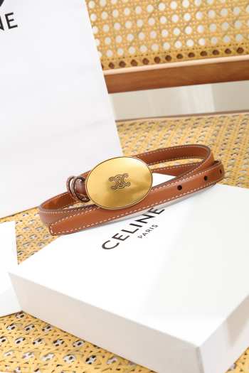 Uubags Celine Maison Belt 1.3cm In Taurillon Leather Brown 02