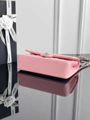 Uubags Chanel double flap bag caviar leather in light pink with silver hardware 25cm - 5