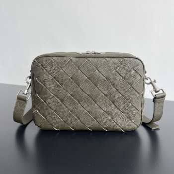 Uubags Bottega Veneta Intrecciato Camera Bag In Khaki 29x19.5x7.5cm