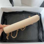 Uubags YSL Uptown Chain Wallet In Grain De Poudre Embossed Leather In Dark Beige 19x12x3cm - 5