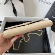 Uubags YSL Uptown Chain Wallet In Grain De Poudre Embossed Leather In Dark Beige 19x12x3cm - 6