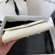 Uubags YSL Uptown Chain Wallet In Grain De Poudre Embossed Leather In White 19x12x3cm - 6