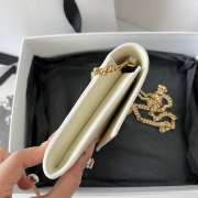 Uubags YSL Uptown Chain Wallet In Grain De Poudre Embossed Leather In White 19x12x3cm - 3