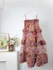 Uubags Zimmermann Luna Ruffle Bandeau Gown Maxi Dress In Multi Floral - 6
