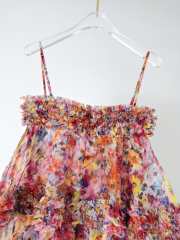 Uubags Zimmermann Luna Ruffle Bandeau Gown Maxi Dress In Multi Floral - 3