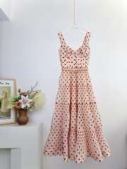 Uubags Zimmermann Pleated Draped Midi Dress In Pink Dot - 1