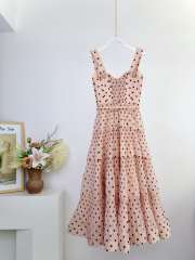 Uubags Zimmermann Pleated Draped Midi Dress In Pink Dot - 4