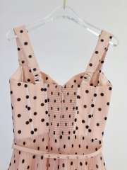 Uubags Zimmermann Pleated Draped Midi Dress In Pink Dot - 2