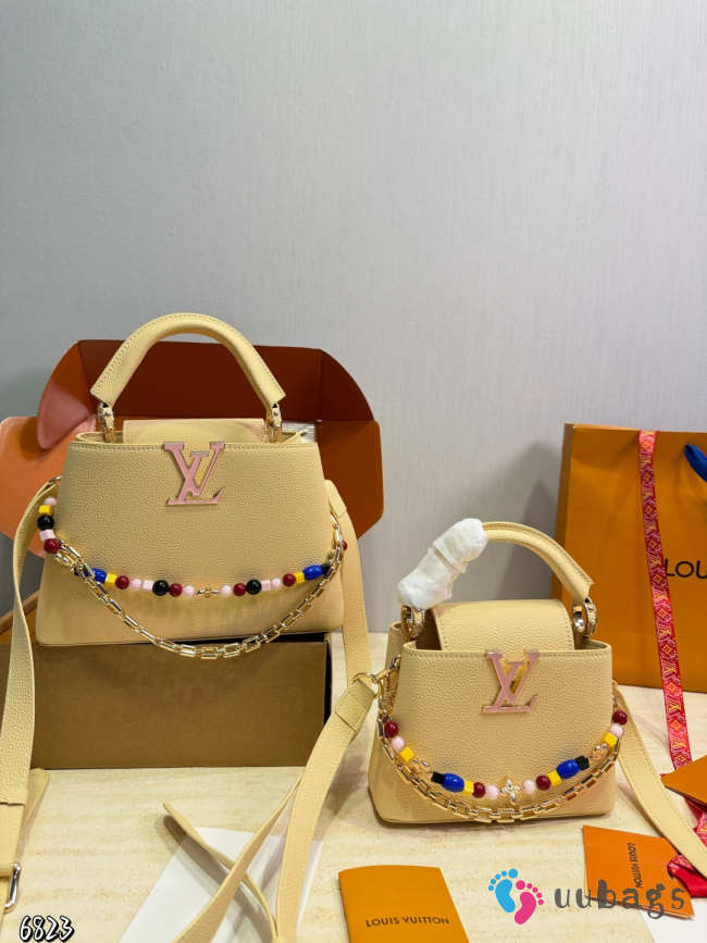 Uubags Louis Vuitton M28716 Capucines Mini Bag In Banane 13.6x21x8cm - 1