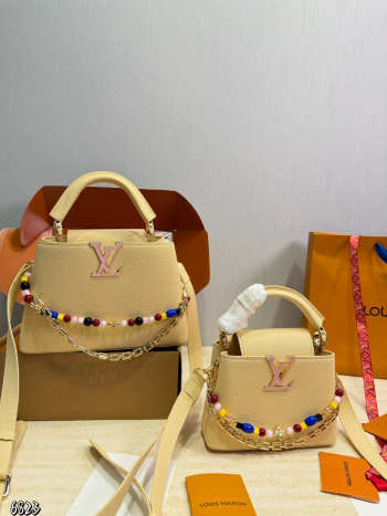 Uubags Louis Vuitton M28716 Capucines Mini Bag In Banane 13.6x21x8cm