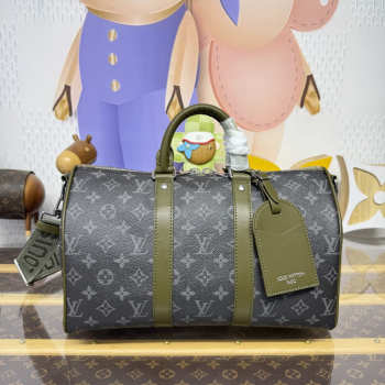 Uubags Louis Vuitton M28639 Keepall Bandoulière 35 Bag In Khaki Green 34x21x16cm