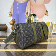 Uubags Louis Vuitton M28639 Keepall Bandoulière 35 Bag In Khaki Green 34x21x16cm - 6