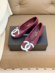 Uubags Chanel Ballet Shoes In Lambskin Burgundy & Light Blue 3.5cm - 1