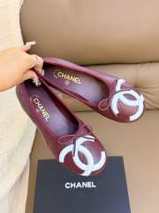 Uubags Chanel Ballet Shoes In Lambskin Burgundy & Light Blue 3.5cm - 4