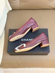 Uubags Chanel Ballet Shoes In Lambskin Burgundy & Light Blue 3.5cm - 5