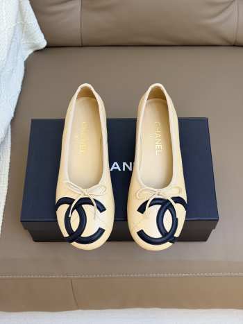 Uubags Chanel Ballet Shoes In Lambskin Beige 3.5cm