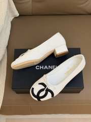 Uubags Chanel Ballet Shoes In Lambskin White & Black 3.5cm - 4