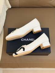 Uubags Chanel Ballet Shoes In Lambskin White & Black 3.5cm - 5