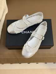 Uubags Chanel Ballet Flats Silver Leather Mesh Sandals Breathable Slip On Loafers - 4