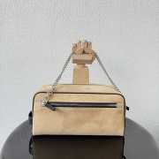 Uubags Chanel Large Zipped Pouch In Suede Calfskin & Silver-Tone Metal Beige 17x29x12cm - 6