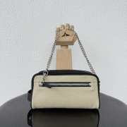 Uubags Chanel Medium Zipped Pouch In Canvas, Calfskin & Silver-Tone Metal Beige & Black 23x13x9cm - 6