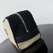 Uubags Chanel Large Zipped Pouch In Canvas, Calfskin & Silver-Tone Metal Beige & Black 17x29x12cm - 5