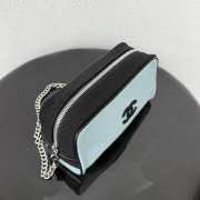 Uubags Chanel Medium Zipped Pouch In Canvas, Calfskin & Silver-Tone Metal Blue & Black 23x13x9cm - 2